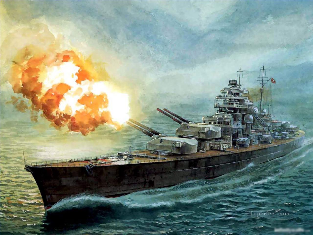 barco de guerra moderno Pintura al óleo